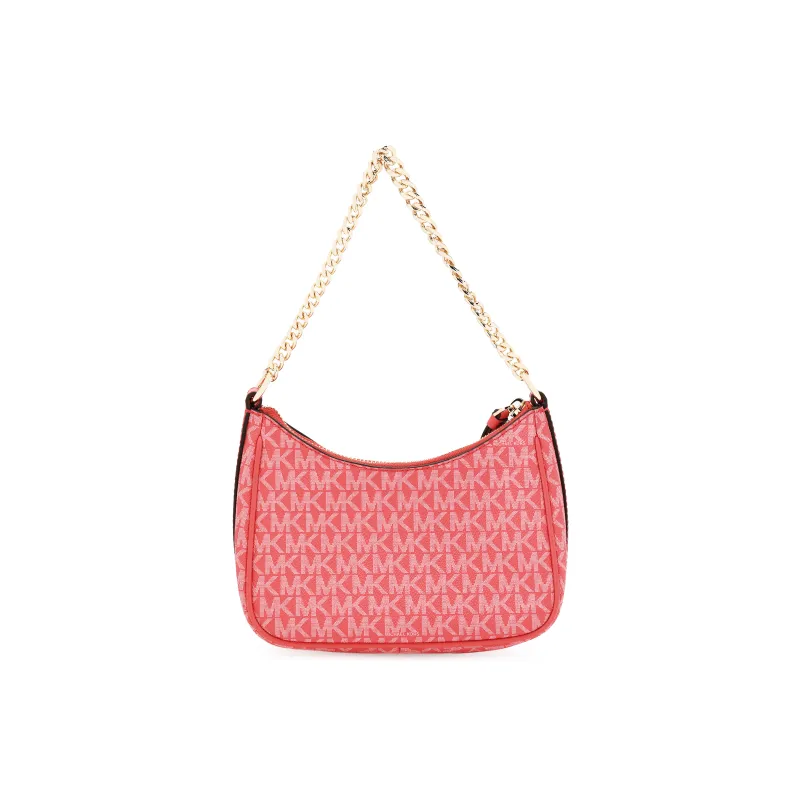 MICHAEL KORS Jet Set Charm Leather Trim Shoulder Bag, Handbag, Shoulder Bag Trumpets Women's Pink-3