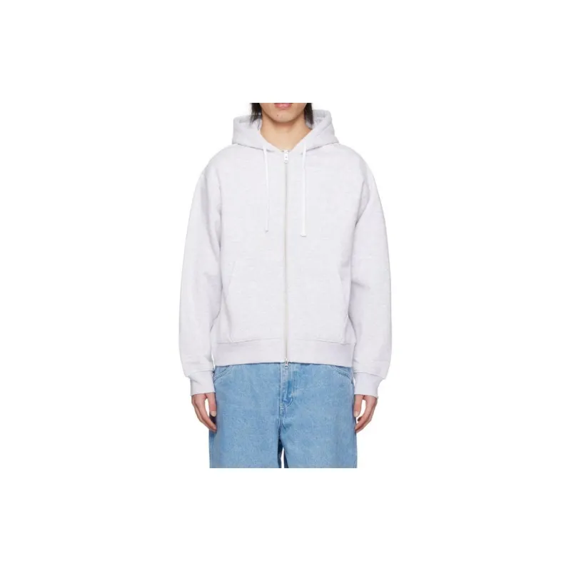 Dime MTL SS24 CURSIVE SMALL LOGO ZIP HOODIE Sweatshirt Unisex Lime Gray-2