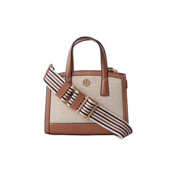 TORY BURCH Walker Leather Shoulder Bag Crossbody Bag Handbag Mini Women's Beige Orange