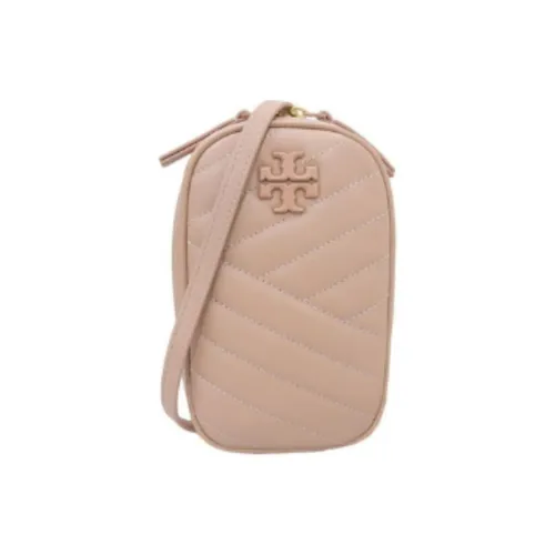 TORY BURCH Kira Sheepskin Cell Phone Pouch Shoulder Bag Crossbody Bag Women's Brocade Geranium Pink