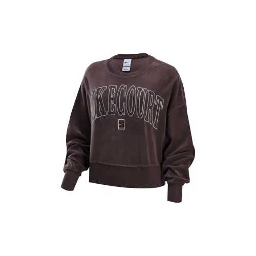 Nike COURT HERITAGE Sweatshirt Women's Baroque Brown/Light Redwood Umber/Velvet Tan