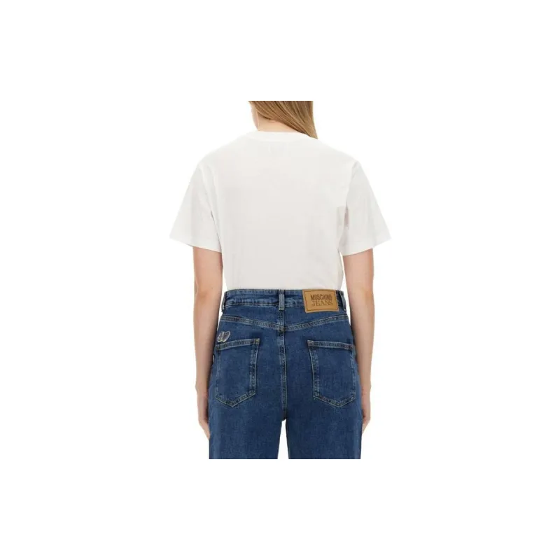 MOSCHINO Jeans Logo Printed Crewneck T Shirt-1