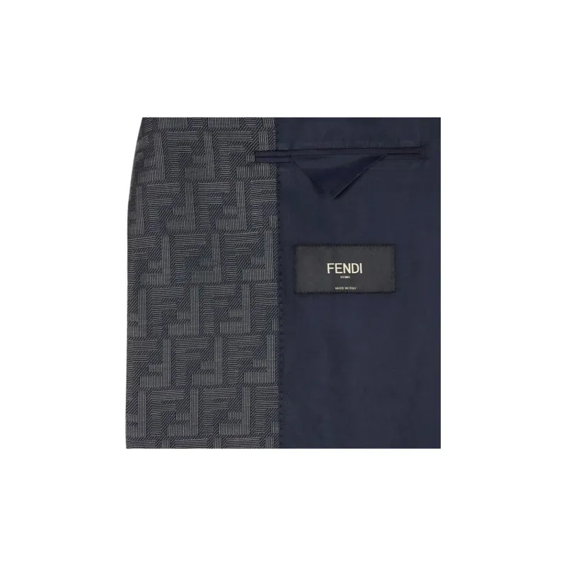 FENDI Logo Jacquard Single Breasted Jacket-5
