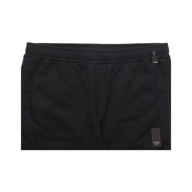 FENDI Logo Patch Jersey Trousers-4