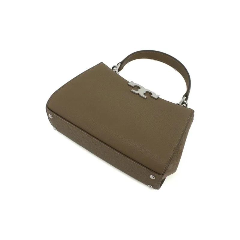 TORY BURCH Eleanor Pebbled Mini Satchel Wild Mushroom-4