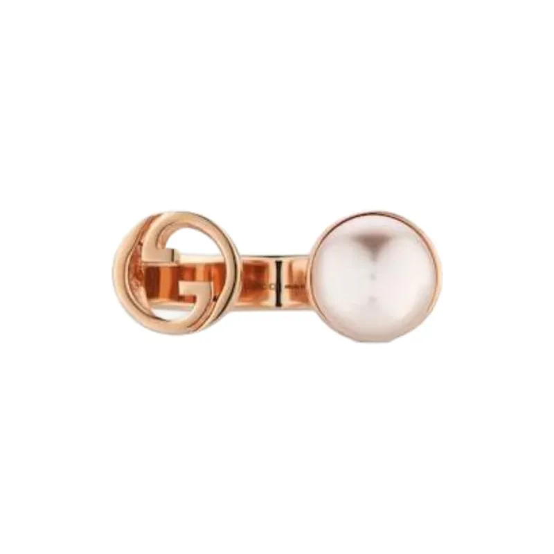 GUCCI Resin Pearls Rings Unisex Rose Gold-1