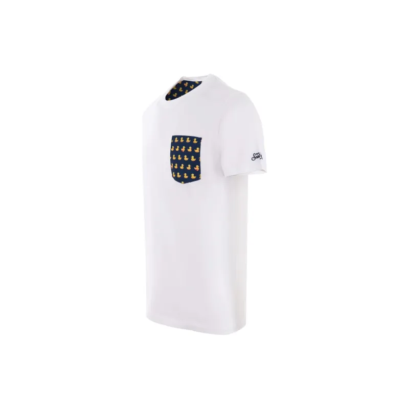 MC2 Saint Barth Blanche Contrast Pocket Crewneck T Shirt-2