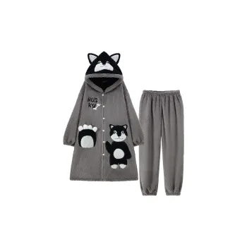 Qiao Ni Tong Pajama Set Men's Gray