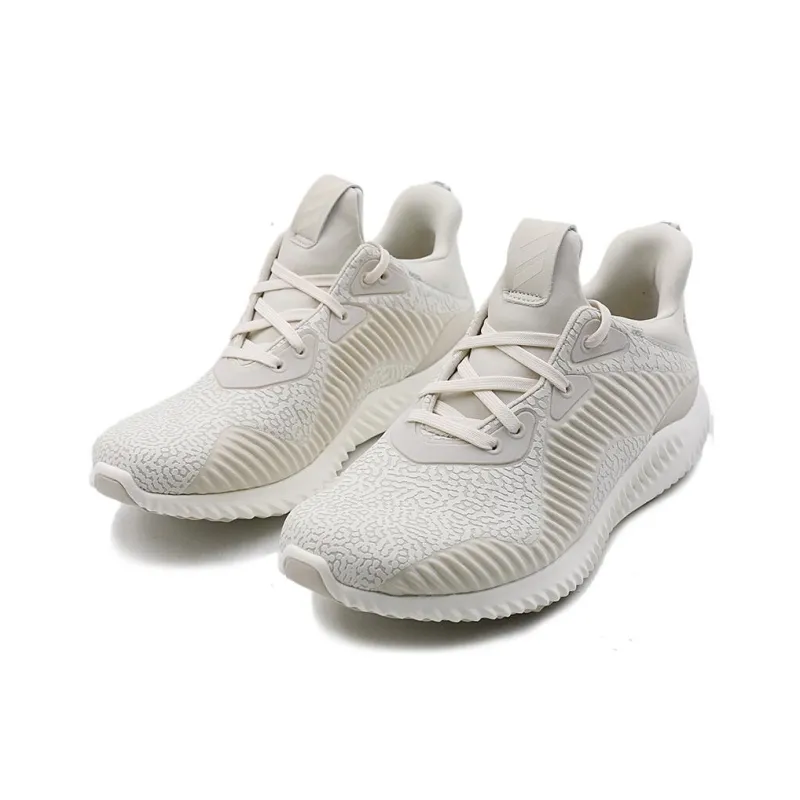 Adidas AlphaBounce Anti-Slip Wear-Resistant Running Shoes Women's Ecru-1