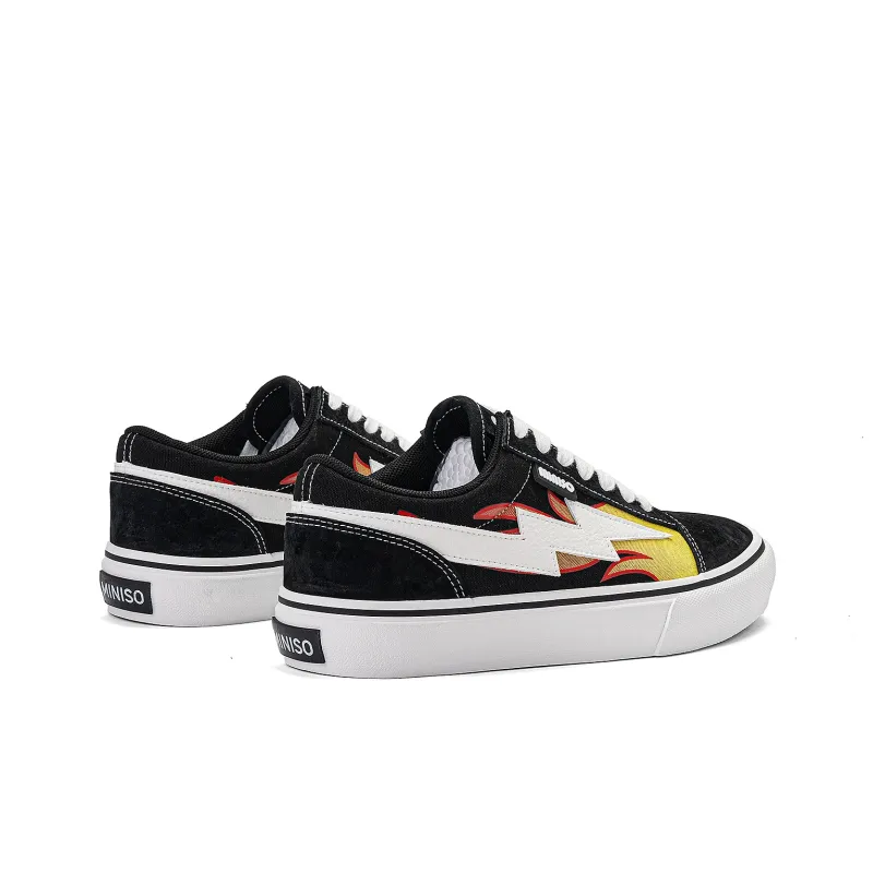 MINISO Lightning M Series Low-Top Skateboard Shoes Unisex Flame Black-1