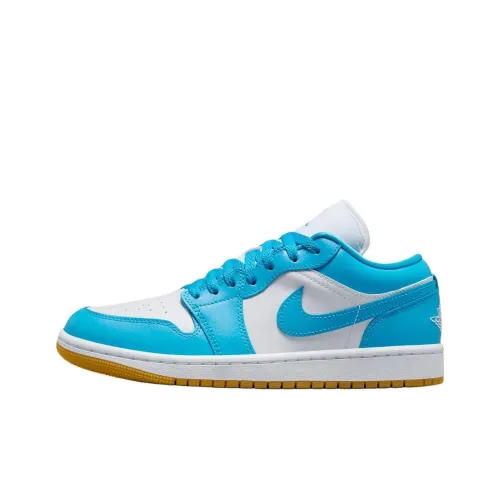 Jordan Air Jordan 1 Anti Slip Wear Resistant Low Top Vintage Basketball Shoes Women's Blue White