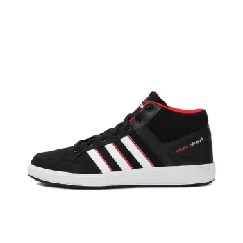 Adidas Cloudfoam All Court Anti-Slip Wear-Resistant Mid-Top Tennis Shoes Men's Black White Red