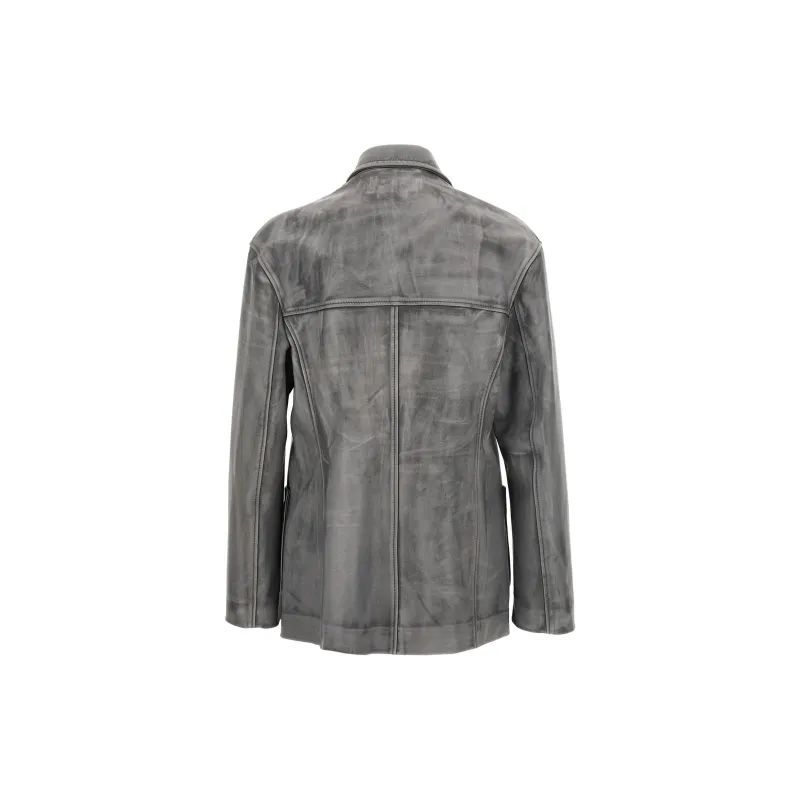 MARNI Vintage-Effect Leather Biker Jacket-1