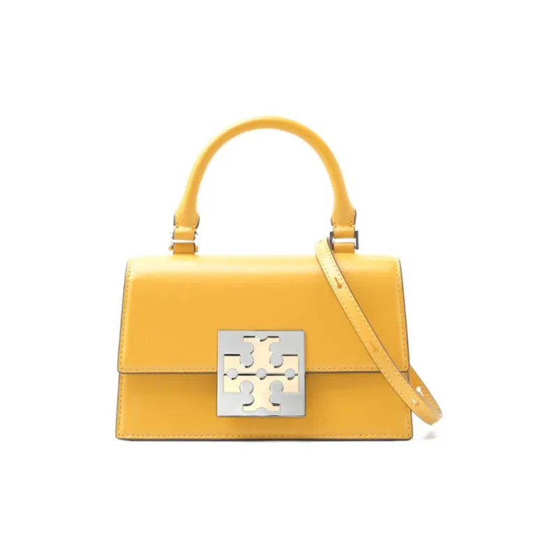 TORY BURCH BON BON Leather Shoulder Bag Crossbody Bag Handbag Mini Women's Yellow-0