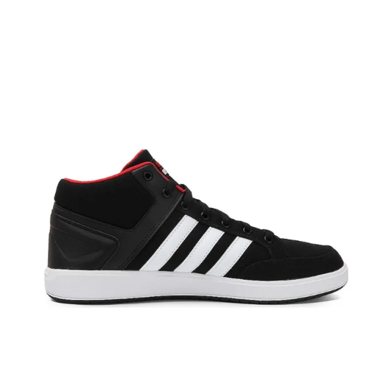 Adidas Cloudfoam All Court Anti-Slip Wear-Resistant Mid-Top Tennis Shoes Men's Black White Red-1
