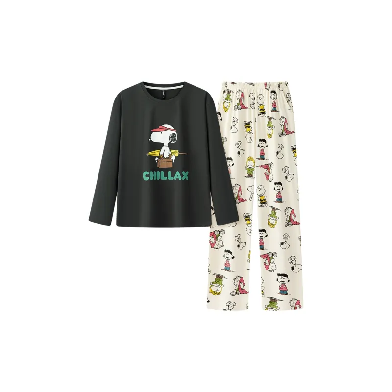 Gongdie x SNOOPY/ Pajama Set Unisex Apricot-2