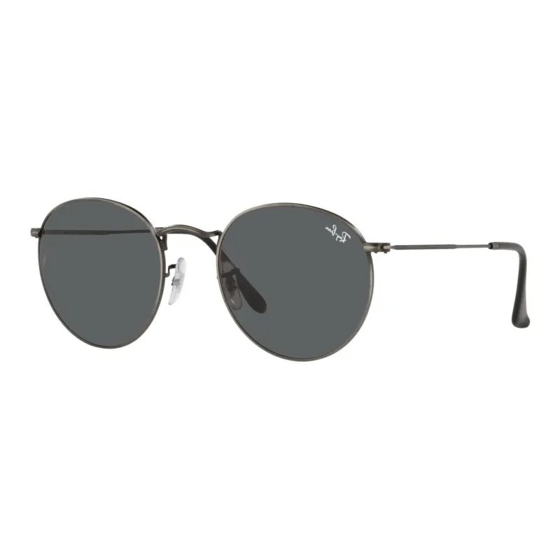 RayBan Metal Round Sunglasses Men's Gray-0