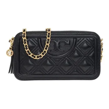 TORY BURCH Fleming Sheepskin Camera Bag, Shoulder Bag, Crossbody Bag Mini Women's Black