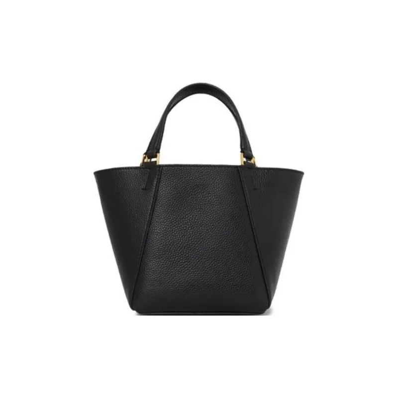 TORY BURCH McGraw Leather Tote Bag, Shopping Bag, Bucket Bag, Crossbody Bag, Shoulder Bag, Handbag Mini Women's Black-4