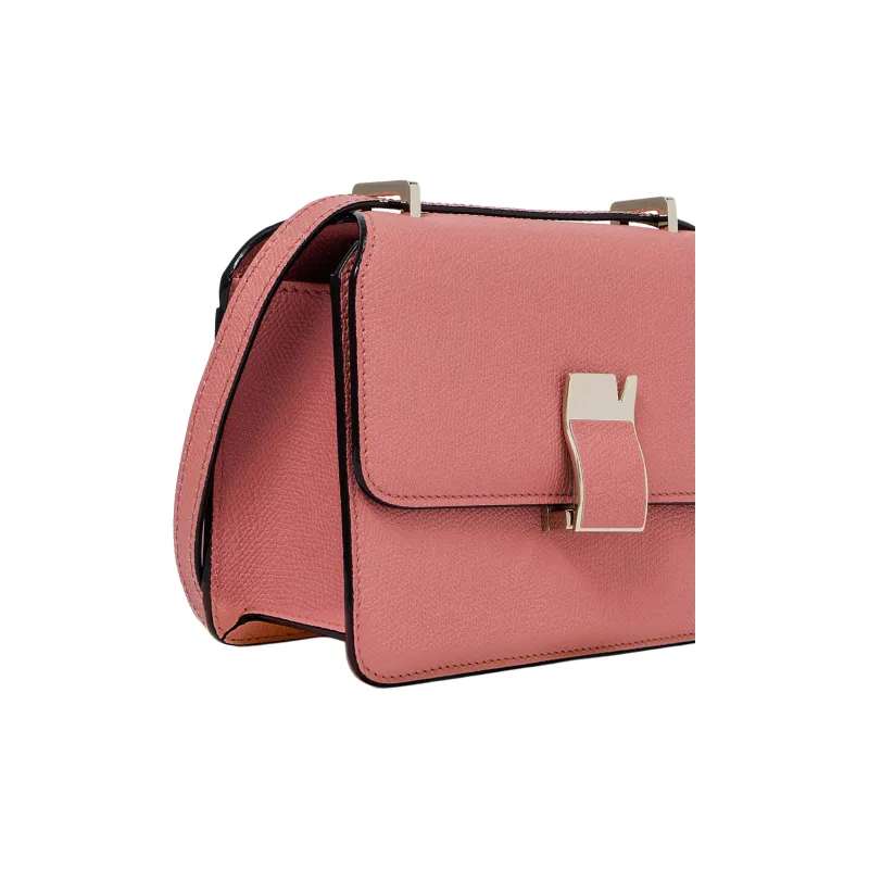 Valextra Calfskin Shoulder Bag, Crossbody Bag Trumpets Women's Ancient Pink-3