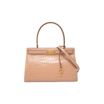 TORY BURCH Lee Radziwill Leather Shoulder Bag, Crossbody Bag, Handbag Medium Size Women's Pink