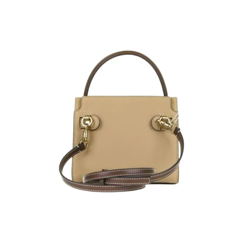 TORY BURCH Lee Radziwill Cow Leather Handbag, Shoulder Bag, Crossbody Bag Mini Women's Dark Sand Brown-2