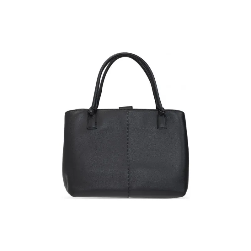 TORY BURCH McGraw Leather Tote Bag, Shopping Bag, Shoulder Bag, Handbag Tubas Women's Black-2