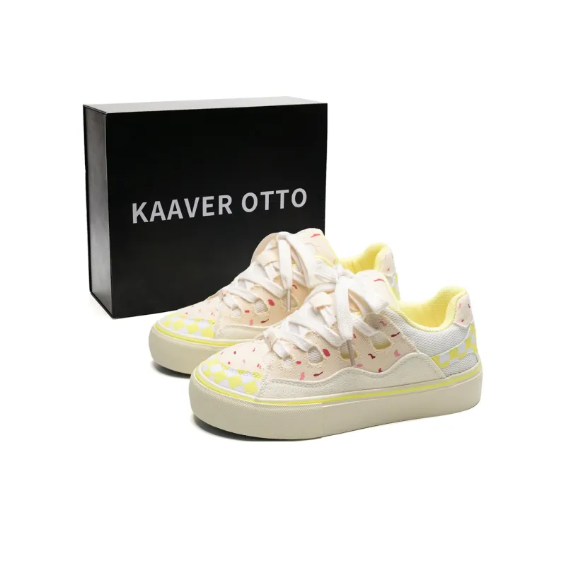 KAAVER OTTO Water Resistant Wear Resistant Height Increasing Low Top Skateboard Shoes Women's-1
