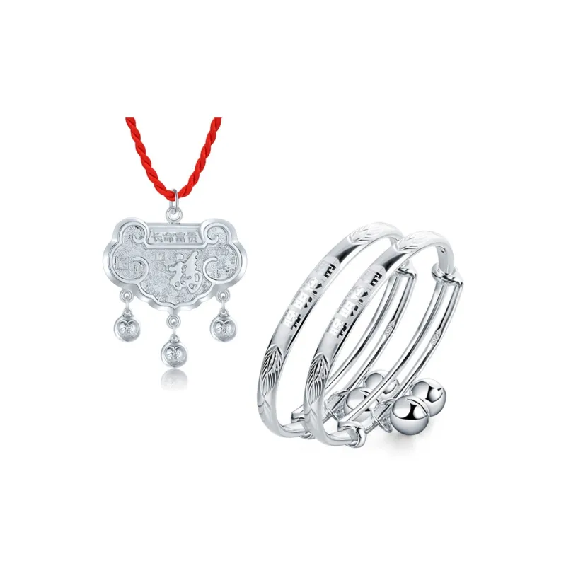 Bifeiman 999 Fine Silver Sterling Silver Necklace Kids'-74