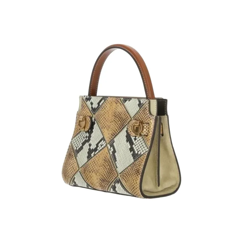TORY BURCH Embossed Leather Shoulder Bag Crossbody Bag Handbag Women's Multicolor-3