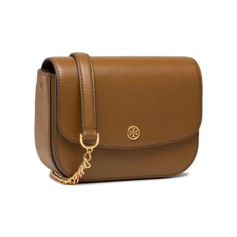 TORY BURCH Leather Chain Bag Shoulder Bag Crossbody Bag Medium Size Women's Brown-1
