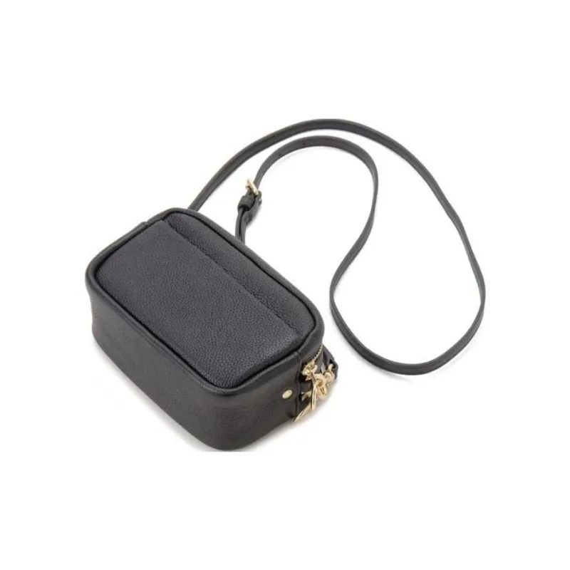 TORY BURCH Perry Litchi Grain Leather Clutch, Crossbody Bag, Shoulder Bag Women's Black-1
