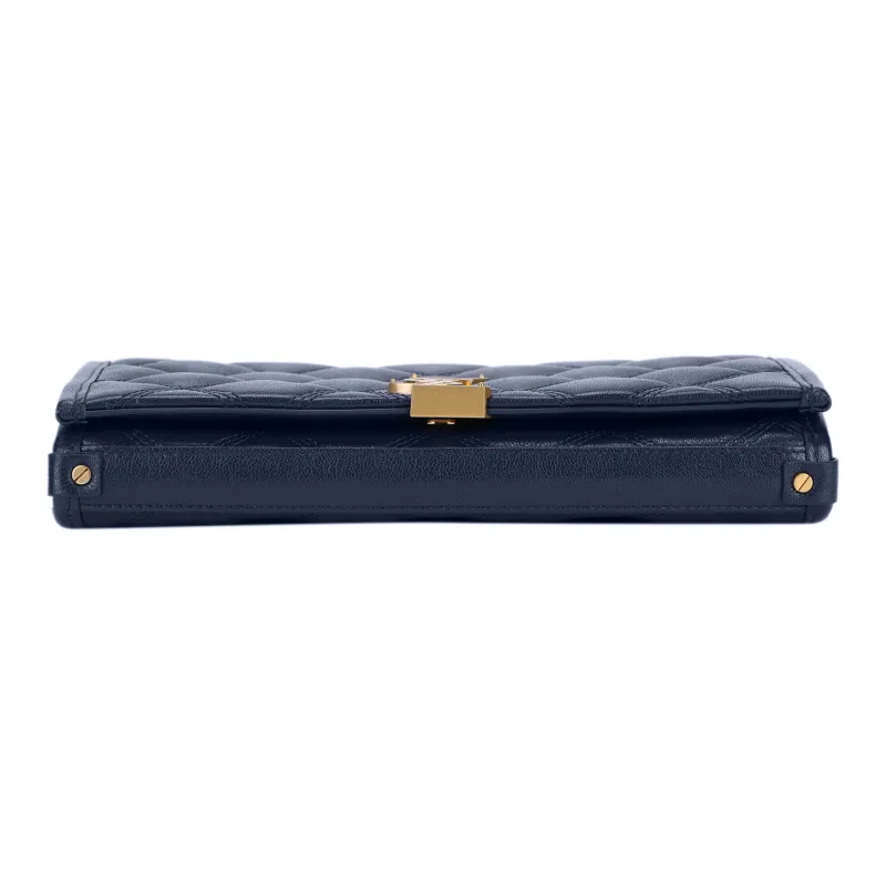 SAINT LAURENT Sheepskin Shoulder Bag, Crossbody Bag Women's Blue-5