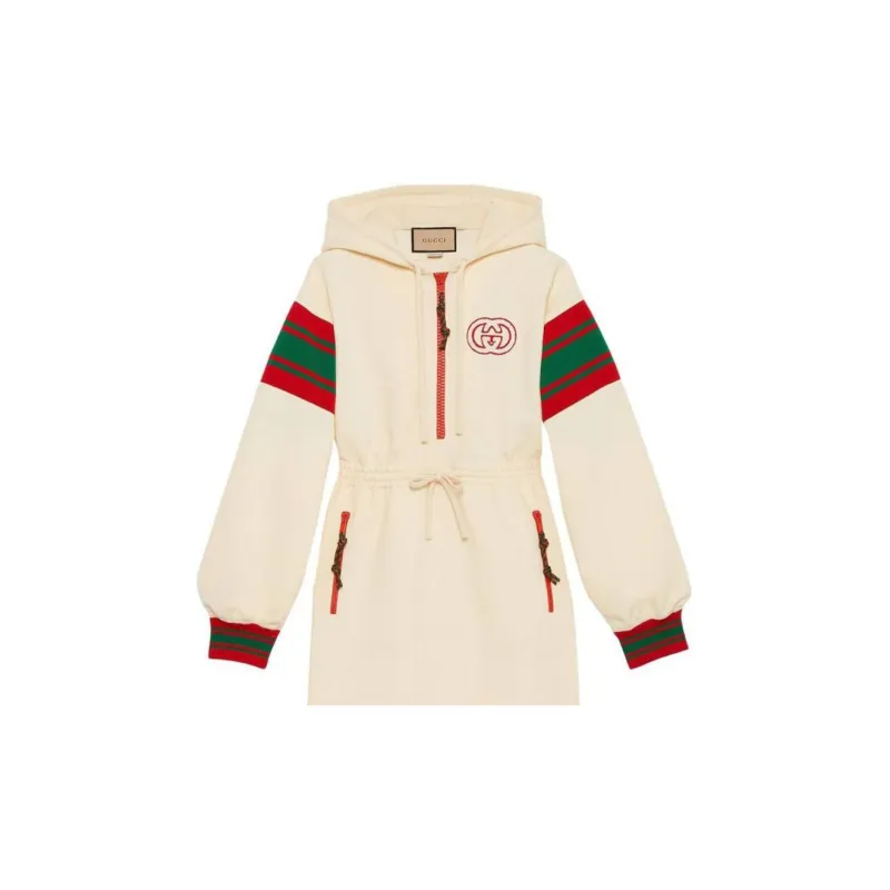 GUCCI Web stripe Hooded Dress-4