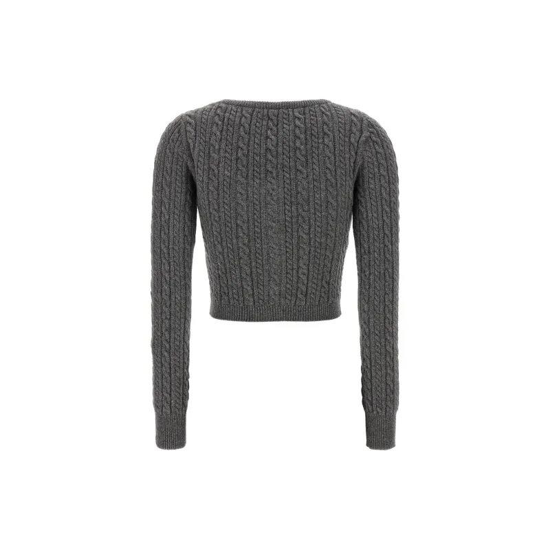Alessandra Rich Knitted Cropped Cardigan-1