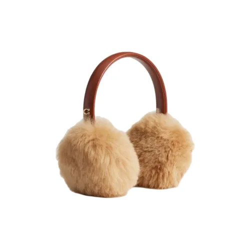 COACH Wool Earmuffs Women's Brown/Red