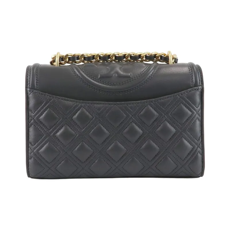 TORY BURCH Fleming Leather Crossbody Bag Shoulder Bag Women's Gray-2