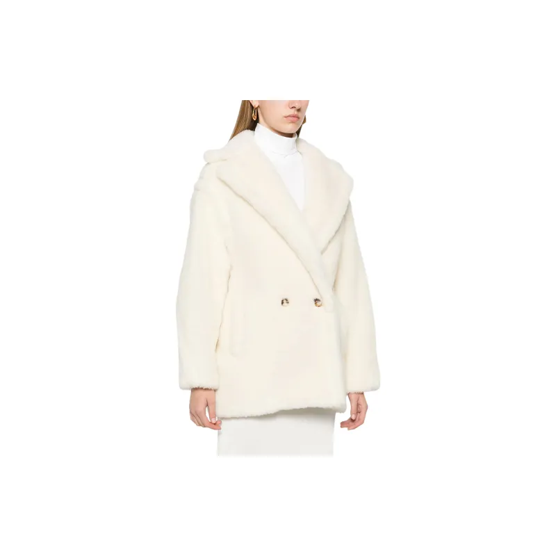 MaxMara Espero Teddy Button Up Short Coat-4