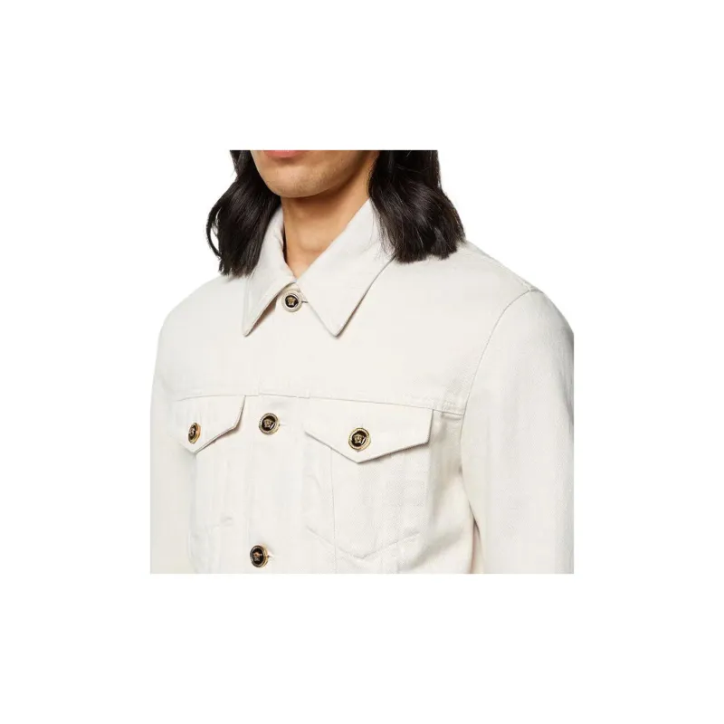 VERSACE Medusa Biggie Button Up Denim Jacket-5