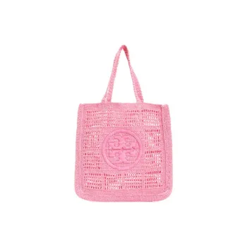 TORY BURCH Ella Raffia Tote Bag Shopping Bag Handbag Shoulder Bags Regular Women's Pink
