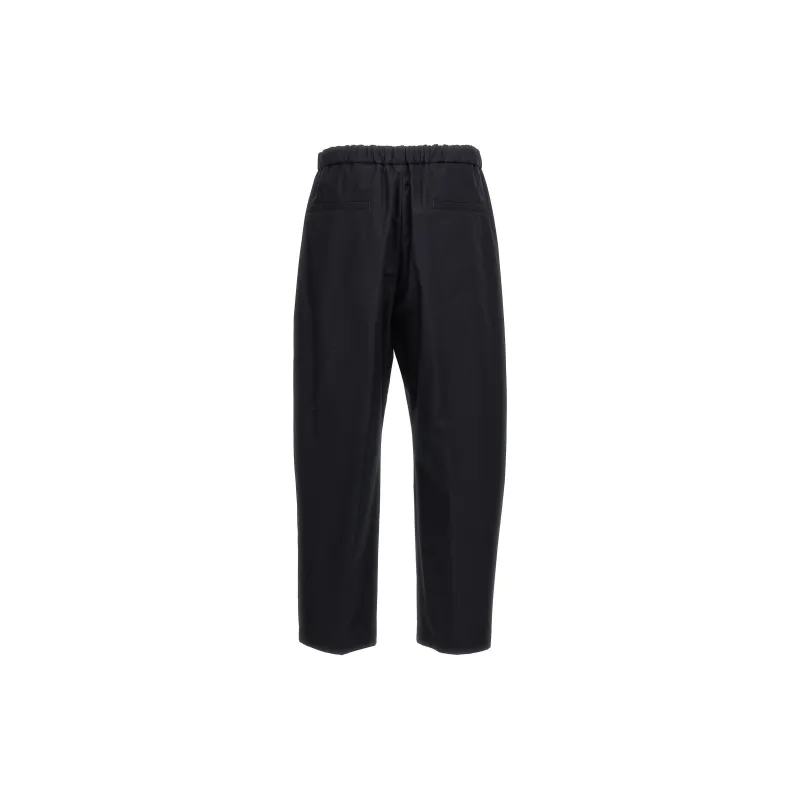 JIL SANDER + Logo Embroidered Tapered Pants-1