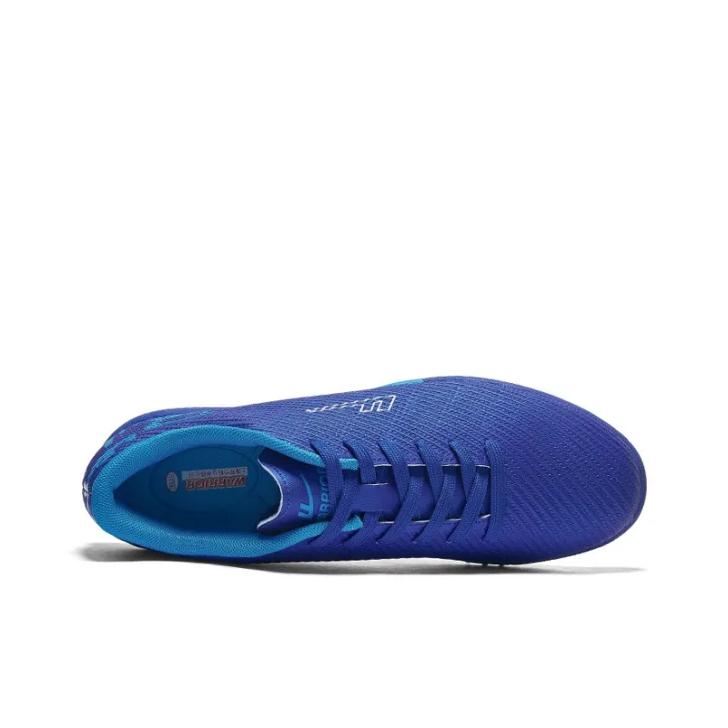 Warrior Artificial Ground Wear resistant Lightweight Breathable And Non slip. Soccer Shoes Unisex Royal Blue-2