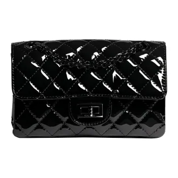 CHANEL So Black2.55 Calfskin Mouth Cover Bag Crossbody Bag Chain Bag Shoulder Bag Women's Black