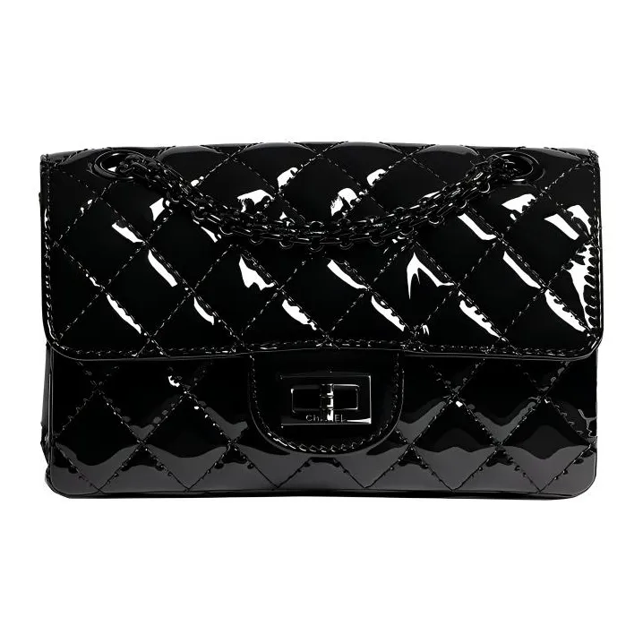 CHANEL So Black2.55 Calfskin Flap Bag, Crossbody Bag, Chain Bag, Shoulder Bag Women's Black-0