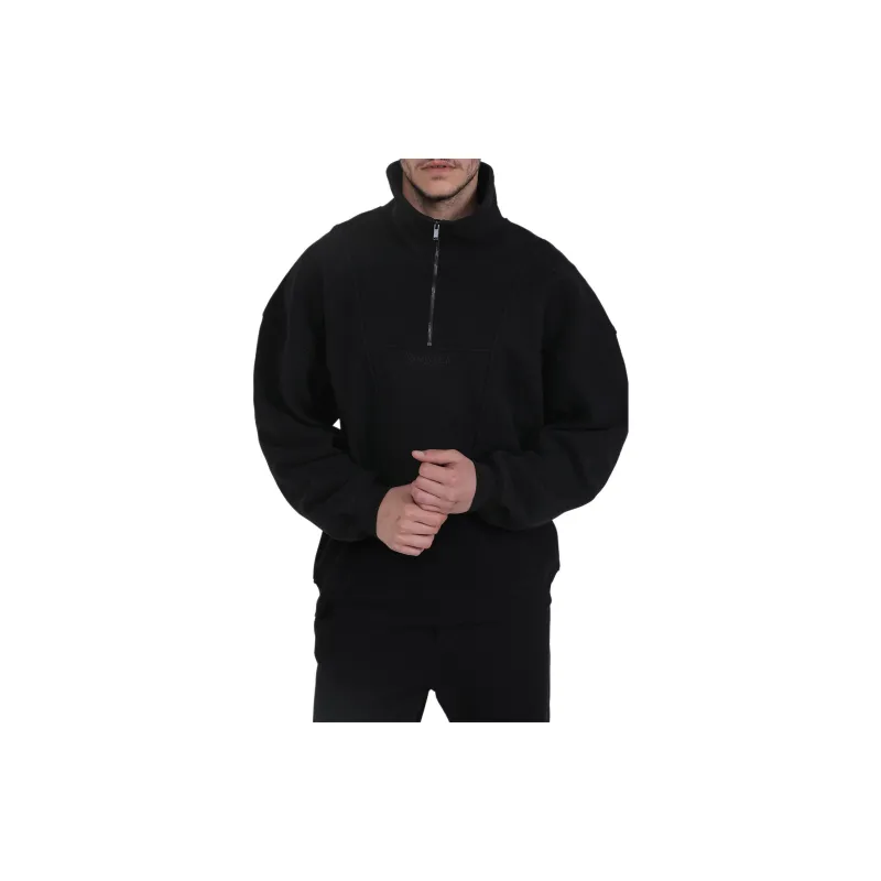 SAINT LAURENT Half Zipped Long Sleeved Sweatshirt-2