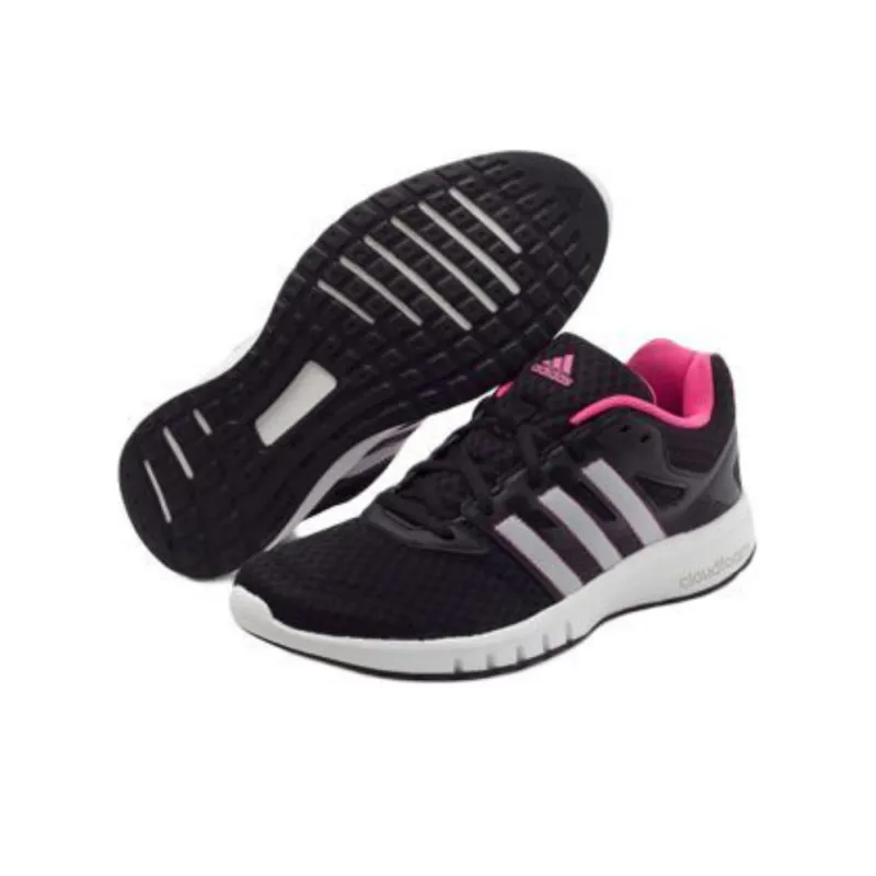 Adidas Galaxy Slip Resistant Low Top Running Shoes Women's Black White-2