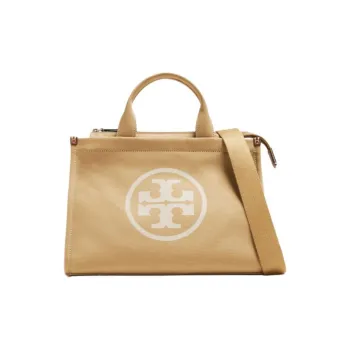 TORY BURCH Ella Canvas Crossbody One Shoulder Handbag Women's Hickory Nut