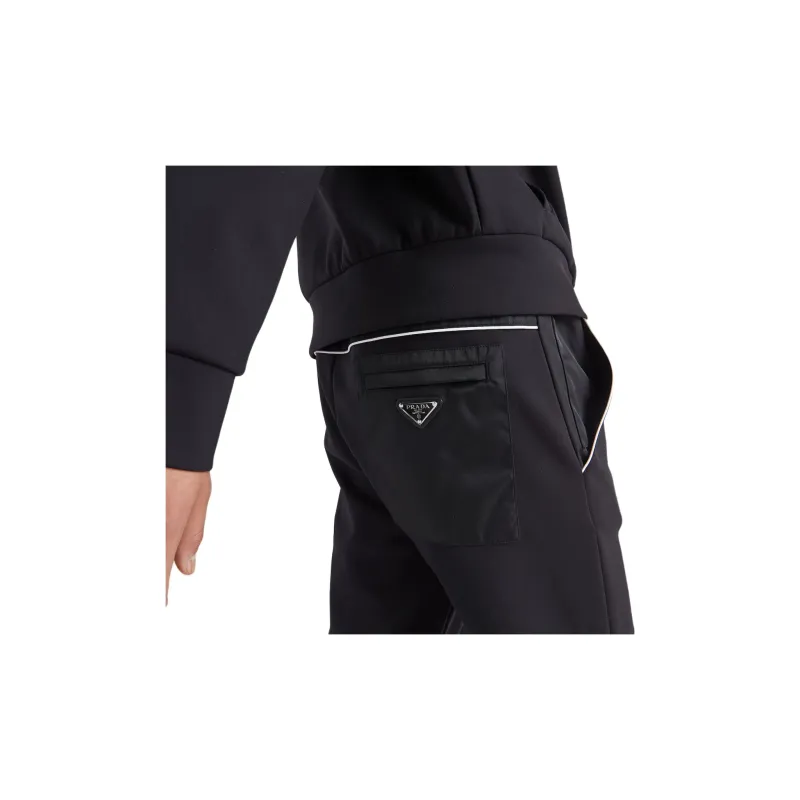 PRADA Re Nylon Triangle logo Sweatpants-4
