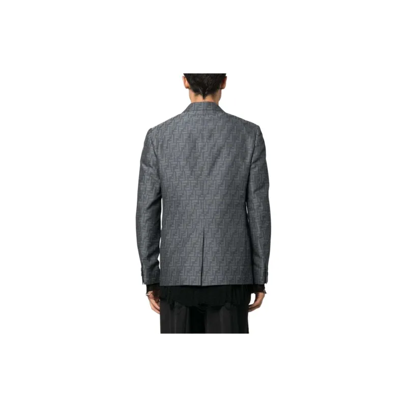 FENDI Logo Jacquard Single Breasted Jacket-3