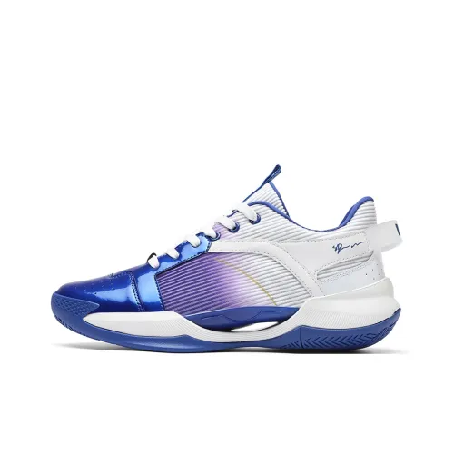 LiNing Anti Slip Wear Resistant High Top Basketball Shoes Unisex Purple Green